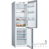 Отдельностоящий двухкамерный холодильник с нижней морозильной камерой Bosch KGN36VL326 серебристый