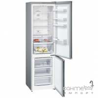 Отдельностоящий двухкамерный холодильник с нижней морозильной камерой Siemens KG39NXI326 нержавеющая сталь