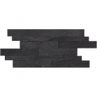Керамогранітний декор мозаїка-цегла 37,5x74,8 Atlas Concorde Klif Brick Dark Чорний