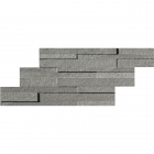 Керамогранітний декор мозаїка-цегла 3D 28x55 Atlas Concorde Klif Brick 3D Grey Темно-Сірий