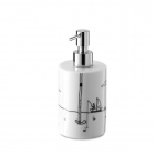 Дозатор для жидкого мыла с рисунком Lineabeta Saon 44024.60 хром/белый