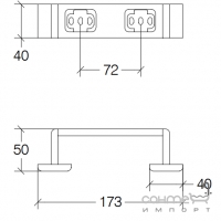 Гачок подвійний Lineabeta Icselle 52885.18 чорний