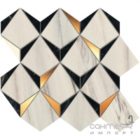 Керамическая мозаика для стен 32,9x35,8 Atlas Concorde Marvel Dream Mosaic Diamonds Bianco-Black Белая-Черная
