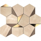 Декоративная мозаика для стен 25,1x29 Atlas Concorde Marvel Edge Gold Hex Sable-Brown Бежевая-Коричневая