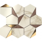 Декоративная мозаика для стен 25,1x29 Atlas Concorde Marvel Edge Gold Hex Brown-Calacatta Коричневая-Белая