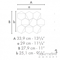 Декоративная мозаика для стен 25,1x29 Atlas Concorde Marvel Edge Gold Hex Sable-Brown Бежевая-Коричневая