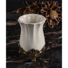 Настольный стакан Art Design Iris 771802 белая керамика кракелюр/бронза