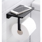 Тримач для туалетного паперу з поличкою для телефону Art Desing Velur 55017 чорний матовий