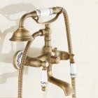 Змішувач для ванни з душовим гарнітуром Art Design Deco-3 бронза/ручки кераміка