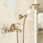 Смеситель для ванны с душевым гарнитуром Art Design Deco B23DBR бронза