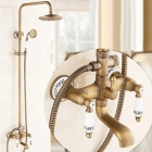 Смеситель для ванны с душевой стойкой Art Design Deco C11 DBR бронза/керамика