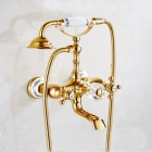Змішувач для ванни з душовим гарнітуром Art Design Deco-2 6133 DGL золото