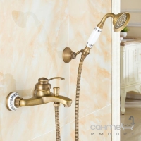 Змішувач для ванни із душовим гарнітуром Art Design Deco B23DBR бронза