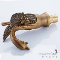 Змішувач для раковини у формі лебедя Art Design Swan Bronze 1101 бронза