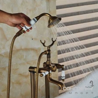 Смеситель для ванны напольный Art Design Y03-C11 бронза/керамика