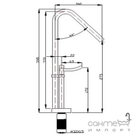 Смеситель для раковины высокий Art Design CH0212 хром