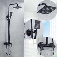Змішувач для ванни із душовою стійкою Art Design 800400-01BL матовий чорний