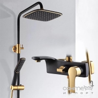Змішувач для ванни з душовою стійкою Art Design 80013BG чорний/золото