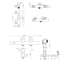 Гигиенический душ со смесителем Art Design 023BL матовый черный