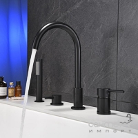 Смеситель для ванны врезной на 4 отверстия Art Design Nice 3450 матовый черный
