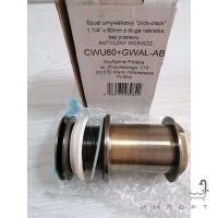 Донный клапан для раковины клик-клак McAlpine CWU60+GWAL-AB бронза