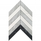 Декоративна мозаїка-шеврон 25x30,5 Atlas Marvel Stone Chevron Wall Mix Мікс Білого, Чорного, Сірого