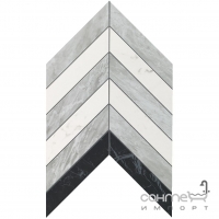 Декоративная мозаика-шеврон 25x30,5 Atlas Concorde Marvel Stone Chevron Wall Mix Микс Белого, Черного, Серого