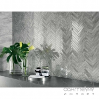 Декоративная мозаика-шеврон 25x30,5 Atlas Concorde Marvel Stone Chevron Wall Cold Чередование Белого и Черного