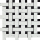 Декоративна мозаїка 30x30 Atlas Concorde Marvel Stone Basketweave Cold Lappato Біла-Чорна