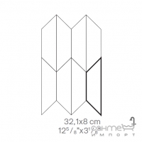 Мозаїка декоративна 33x48,3 Atlas Marvel Stone Half Hex Cold Lappato Біла-Чорна