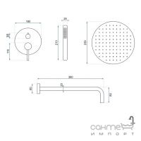 Душова система прихованого монтажу Rea Lungo Gold REA-P4110 золото