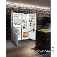 Комбинированный холодильник Side-by-Side Liebherr Premium BioFresh NoFrost SBSes 8483 нержавеющая сталь