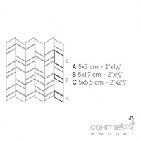 Мозаика-шеврон настенная 30,5x30,5 Atlas Concorde Mek Mosaico Chevron Wall Light Белая