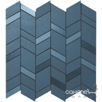 Мозаика-шеврон настенная 30,5x30,5 Atlas Concorde Mek Mosaico Chevron Wall Blue Синяя