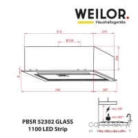 Вытяжка полновстраиваемая Weilor PBSR 52302 LED Strip черный