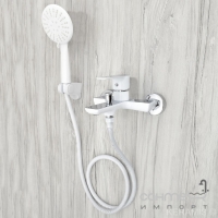 Змішувач для ванни з душовим гарнітуром Rea Sky REA-B0171 білий/хром