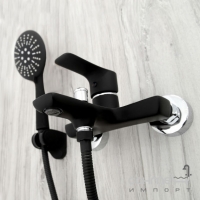 Змішувач для ванни з душовим гарнітуром Rea Sky REA-B0172 чорний/хром
