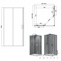 Квадратна душова кабіна Devit Art 2.0 FEN2240 профіль хром/скло прозоре