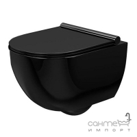 Унитаз подвесной безободковый Rea Carter Black Rimless REA-C4211 глянцевый черный