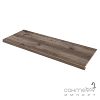 Ступень угловая левая 898x345x35 Zeus Ceramica Allwood BROWN Коричневая SZBXWU6RB1