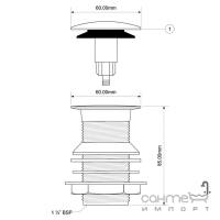 Донный клапан McAlpine Decor CWU60-CB хром