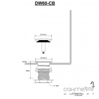 Донний клапан з переливом McAlpine DW60-CB хром
