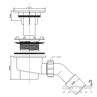 Сифон для душевого поддона McAlpine HC27CPBN-PB хром