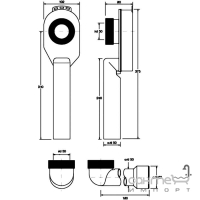 Сифон для пісуару прихований вертикальний McAlpine HC-US50