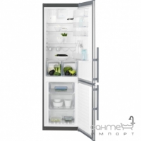 Отдельностоящий двухкамерный холодильник с нижней морозильной камерой Electrolux EN3853MOX серый