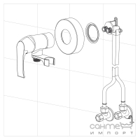 Гигиенический душ со смесителем скрытого монтажа Imprese Loket VR30230B-BT хром
