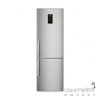 Отдельностоящий двухкамерный холодильник с нижней морозильной камерой Electrolux EN3854POX серый