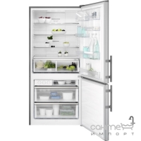 Отдельностоящий двухкамерный холодильник с нижней морозильной камерой Electrolux EN5284KOX серый