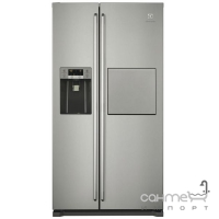 Отдельностоящий двухкамерный холодильник с боковой морозильной камерой Electrolux EAL6142BOX серый
