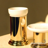 Склянка настільна Migliore Luxury Mirella ML.MRL-4410.DO золото/біла кераміка